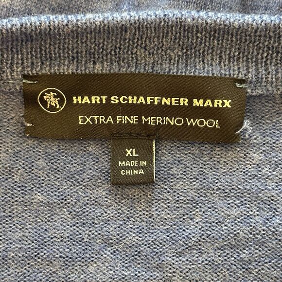 Hart Schaffner Marx XL Extra Fine Merino Wool Pullover V-Neck Sweater - Picture 9 of 11
